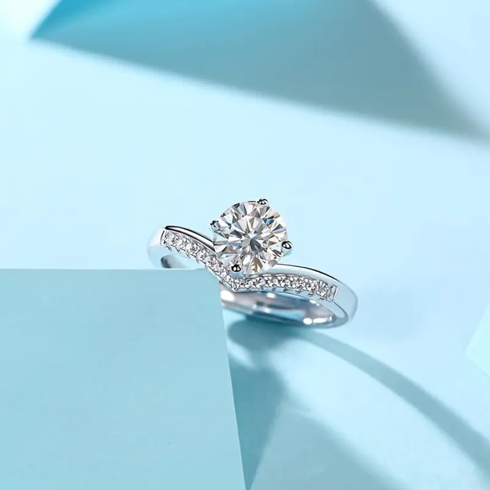 🔥CERTIFIED 2 CT ADJUSTABLE DIAMOND RING LAB CREATED MOISSANITE DIAMOND